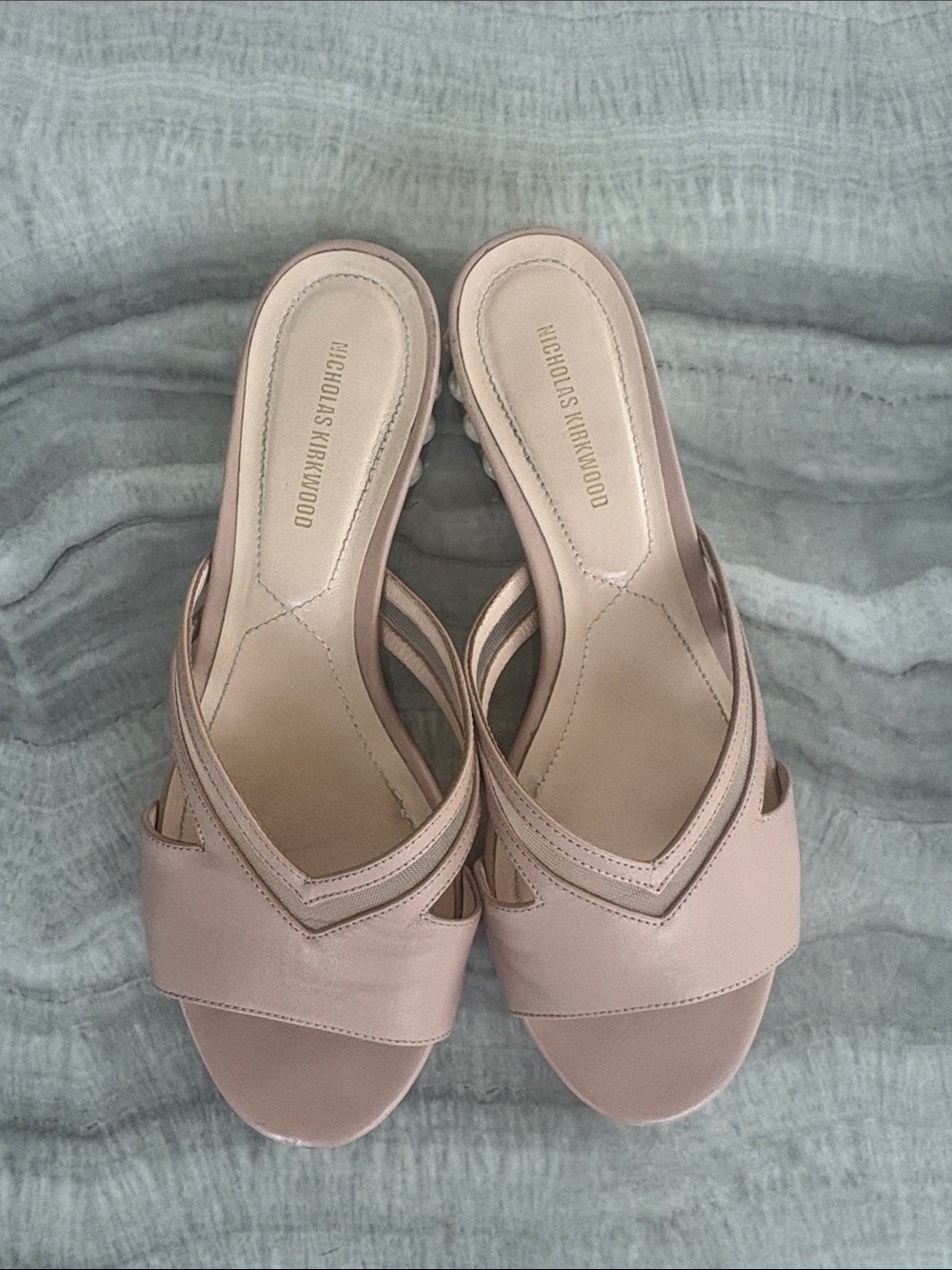 Nicholas Kirkwood Casati Napa Blush leather Leather Mules